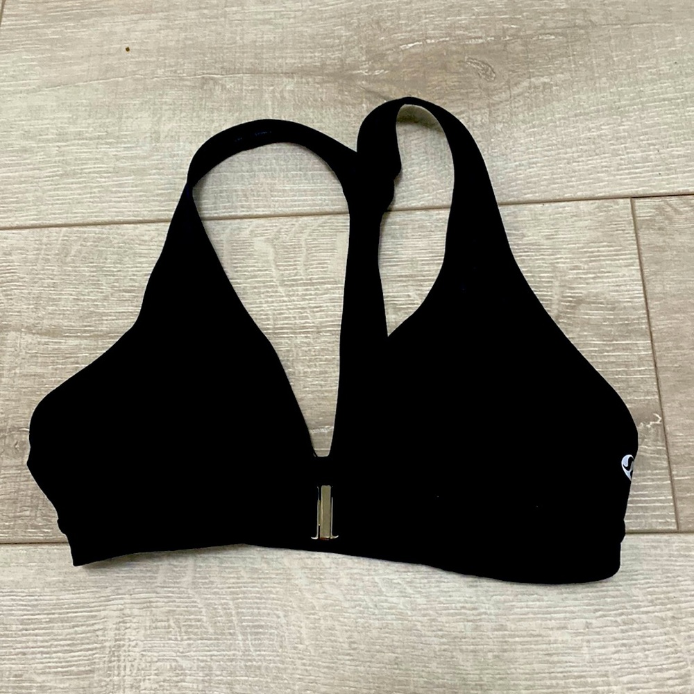 Black Lululemon sports bra. Clips in front